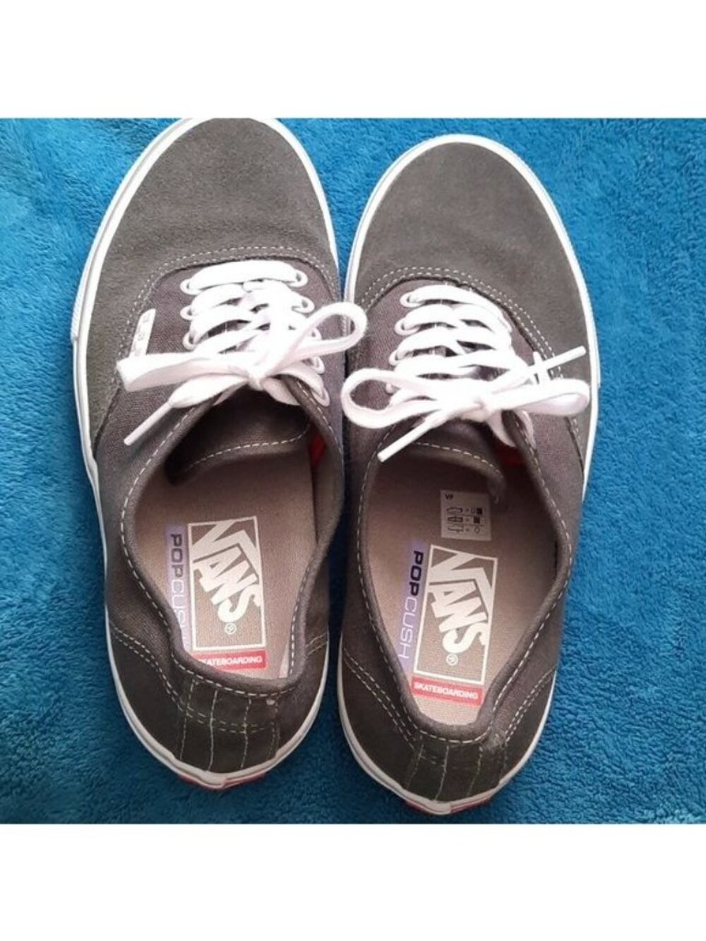 Vans Dark Grey Suede Canvas Off the Wall Popcush Skateboarding Sneakers Size 7